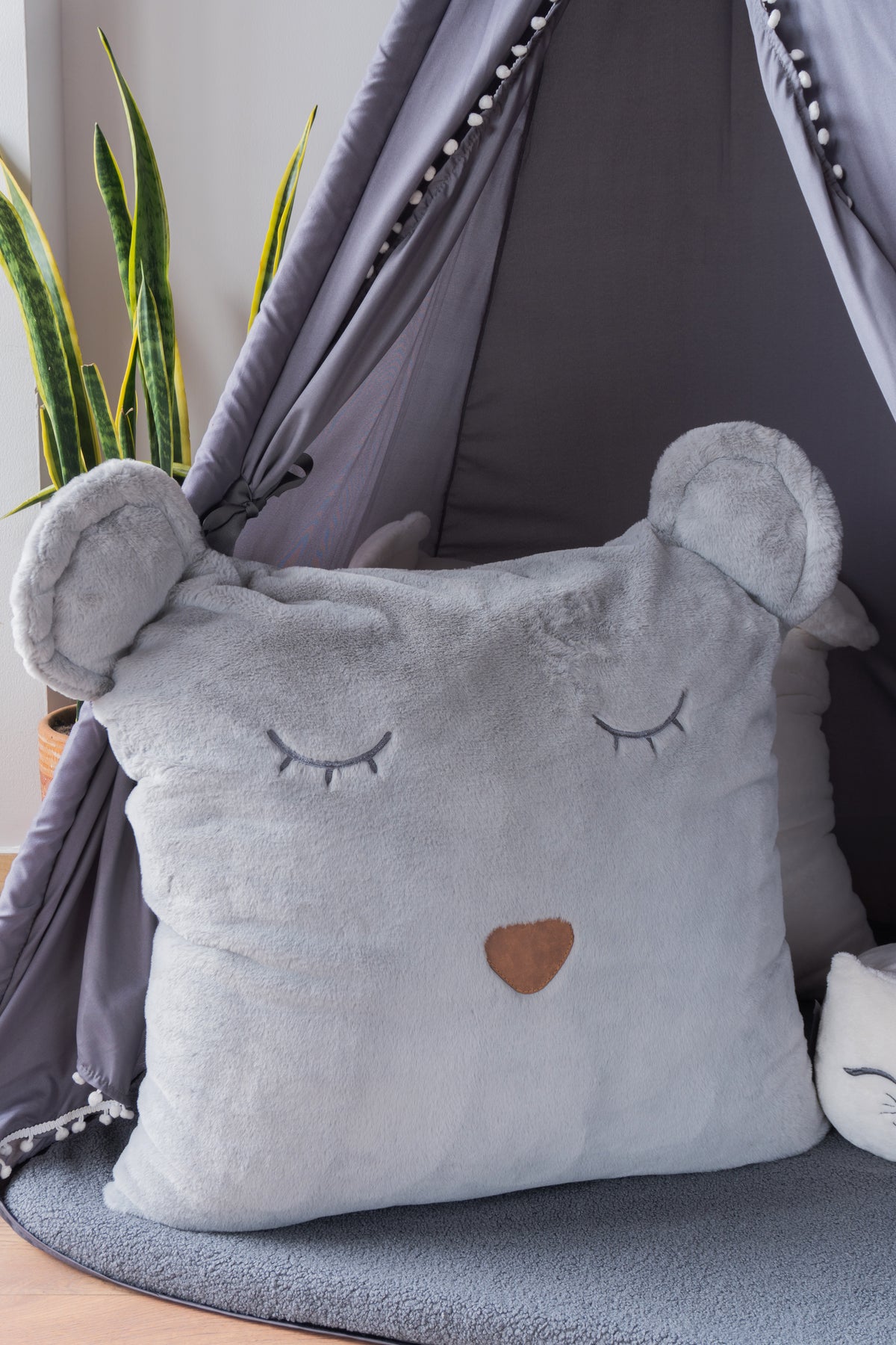 Forro Cojin Bear Gris 45x45