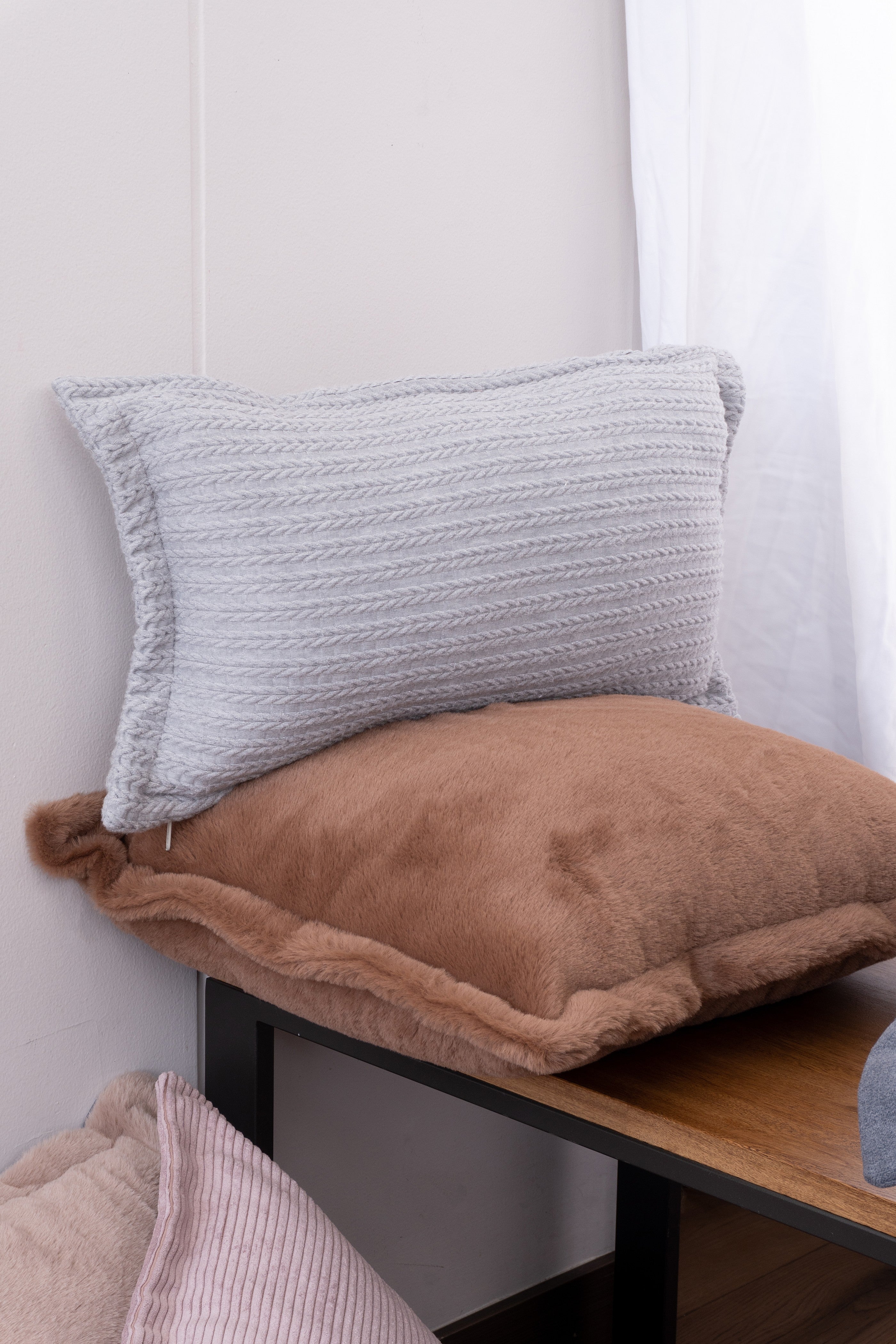 Forro Cojín Angora Gris