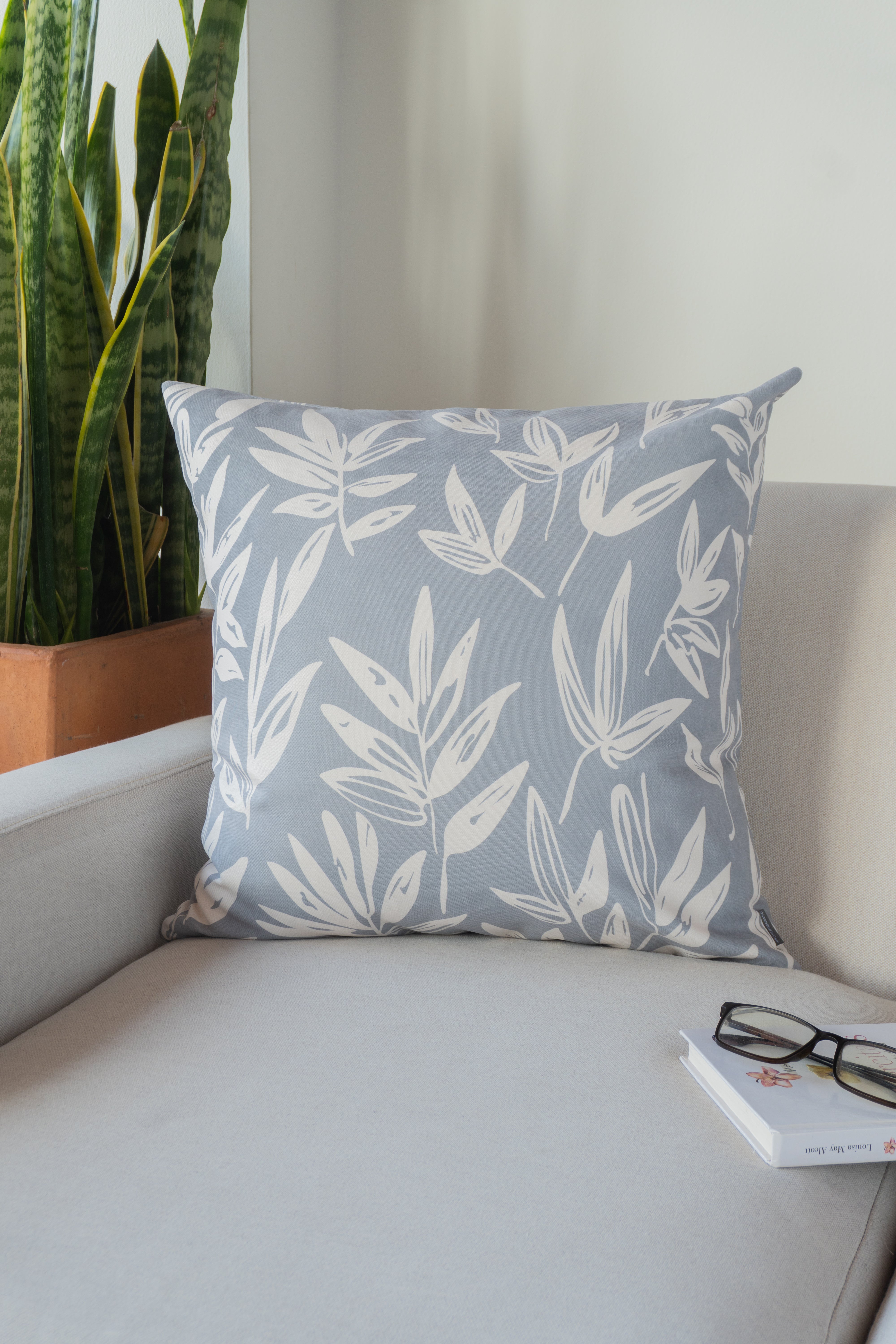 Forro Cojin Maranta Gris 50x50