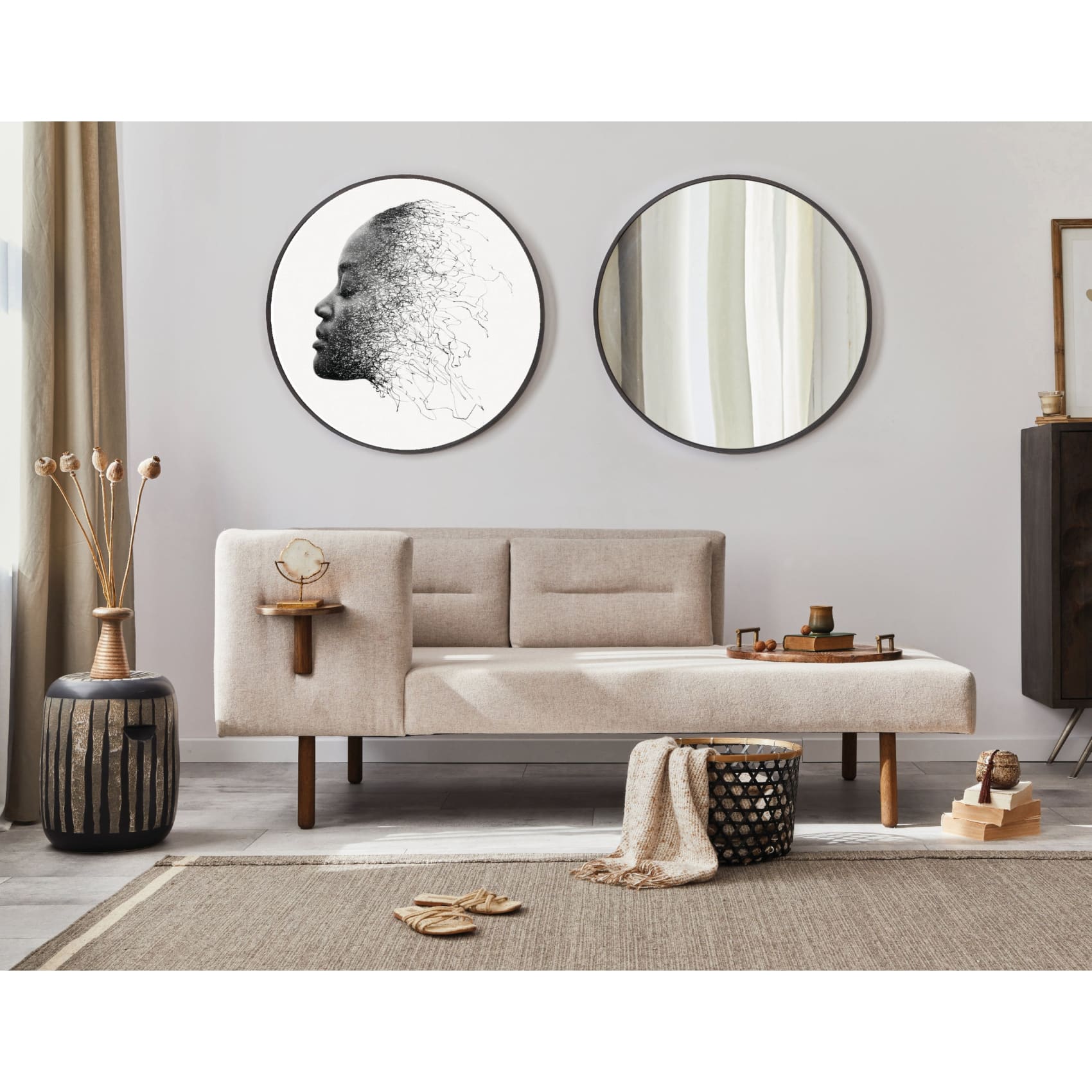 cuadro decorativo, decoración, sala, estudio, habitación, rostro mujer