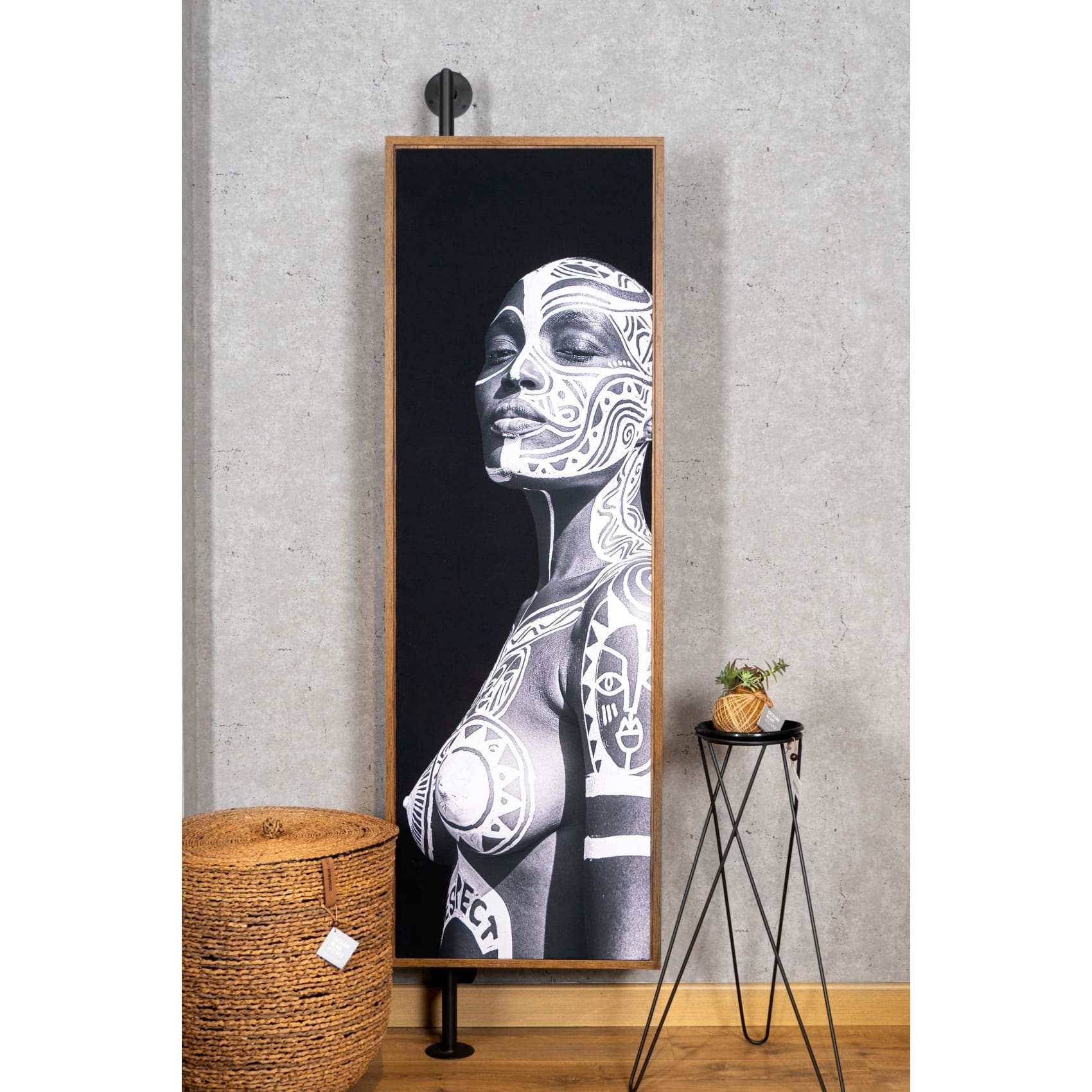 Mueble Oslo Biblioteca, organizador, madera, sala.CUADRO