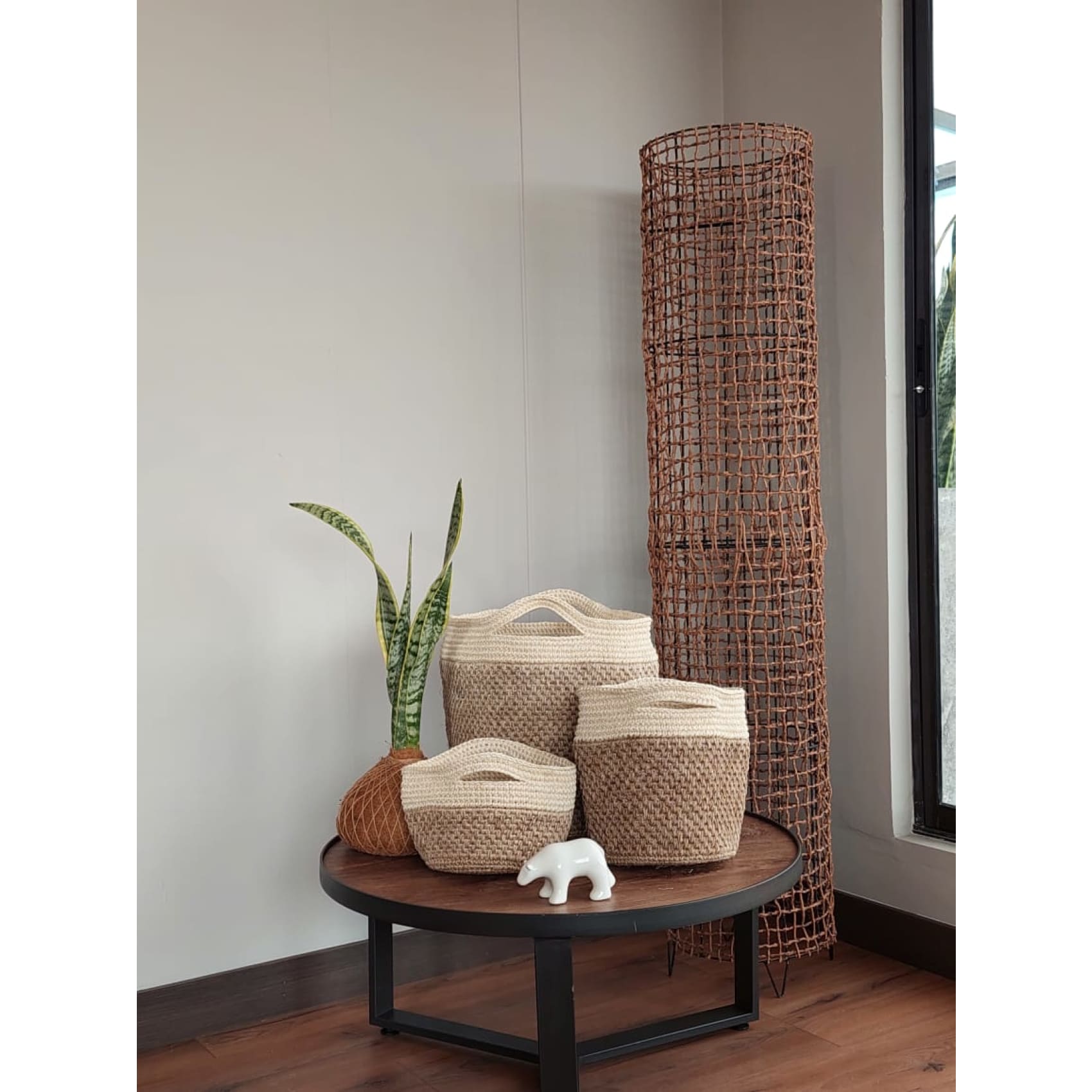 Canasto, fibra natural, fique, decorativo, stone