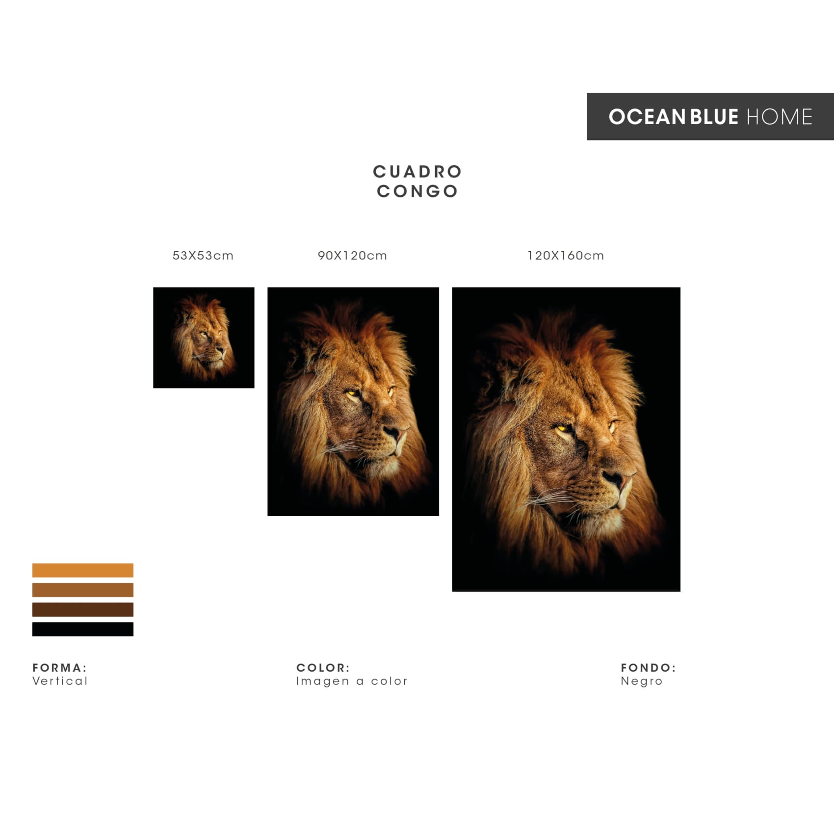 Vibrant Cuadro Congo artwork featuring sharp, colorful details on high-quality canvas, perfect for stylish home decor.
