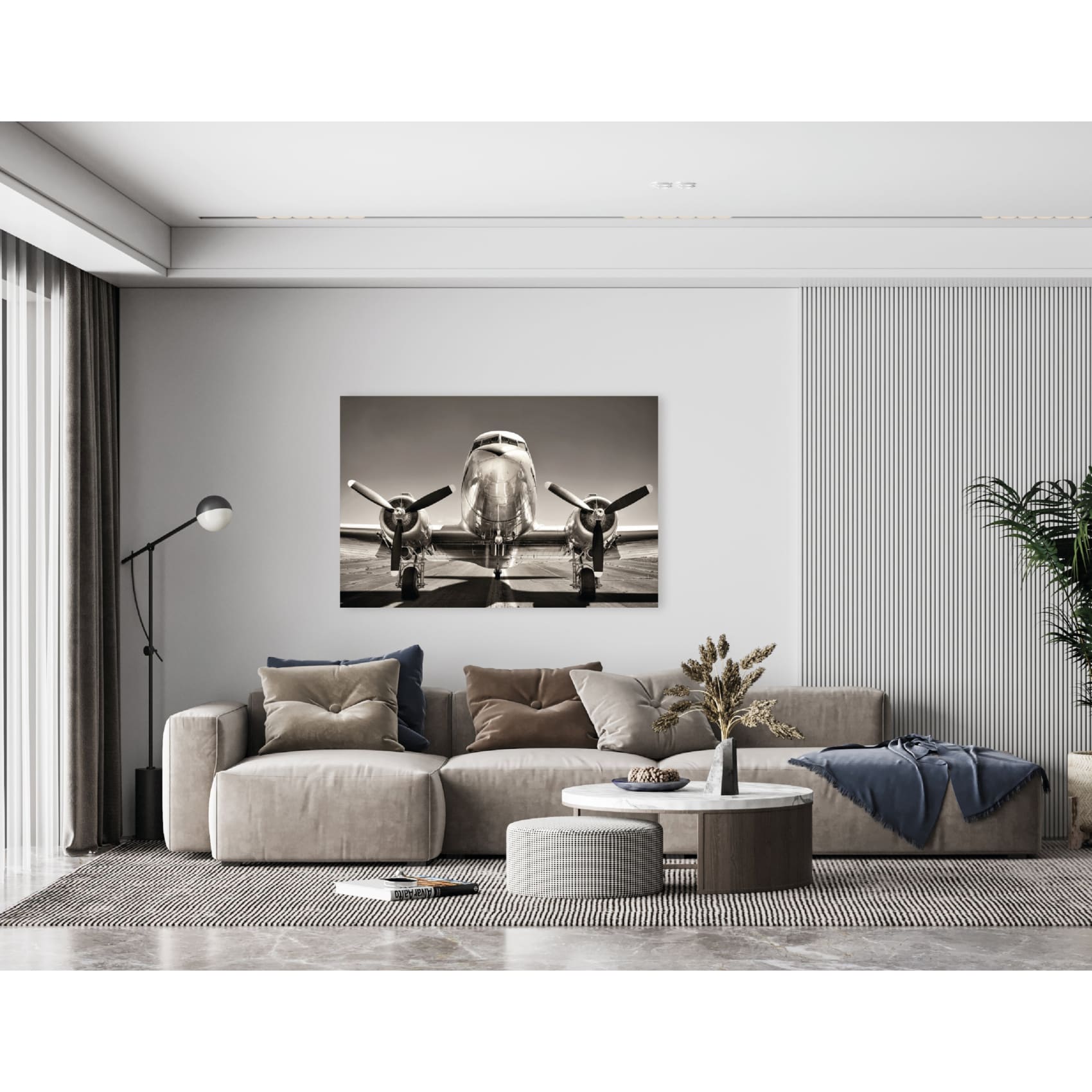 cuadro decorativo, decoración, sala, estudio, habitación, avión