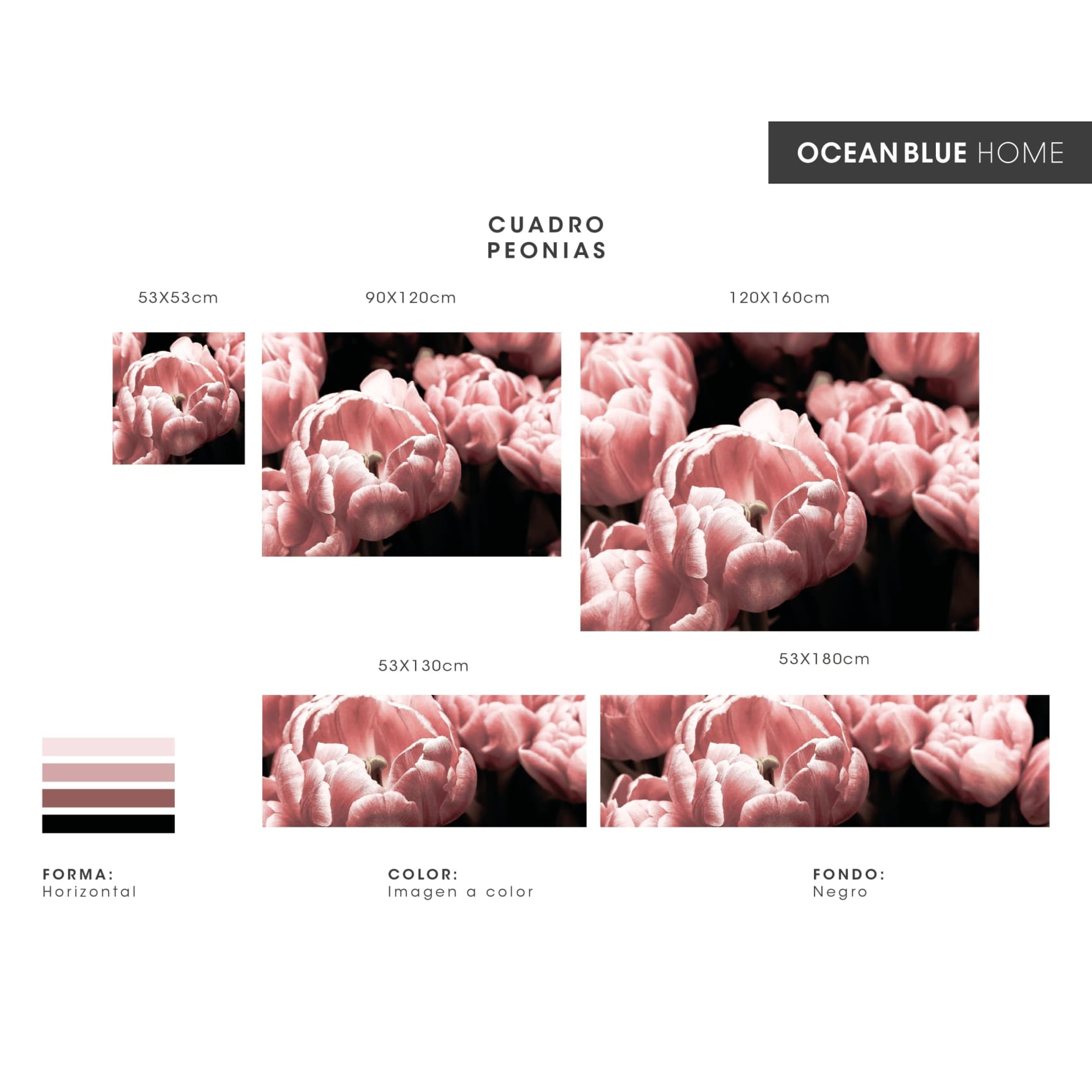 Stunning Cuadro Peonia wall art featuring vibrant peony flowers in crisp, high-quality digital print on premium canvas.