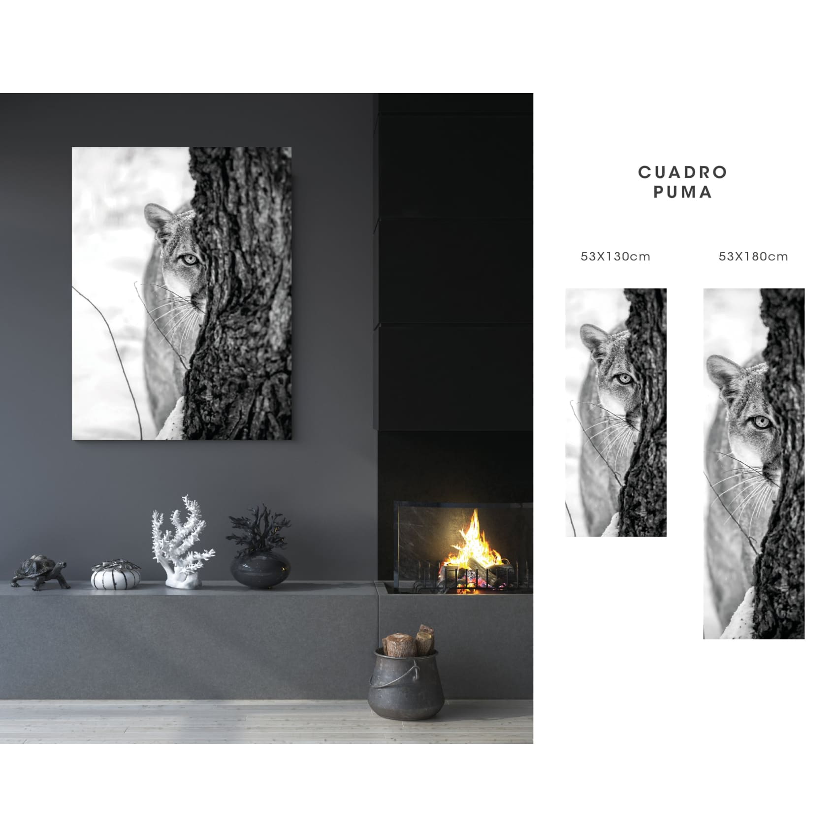 Striking Cuadro Puma wall art showcasing a vibrant, high-quality digital print of a puma with sharp details on premium canvas.