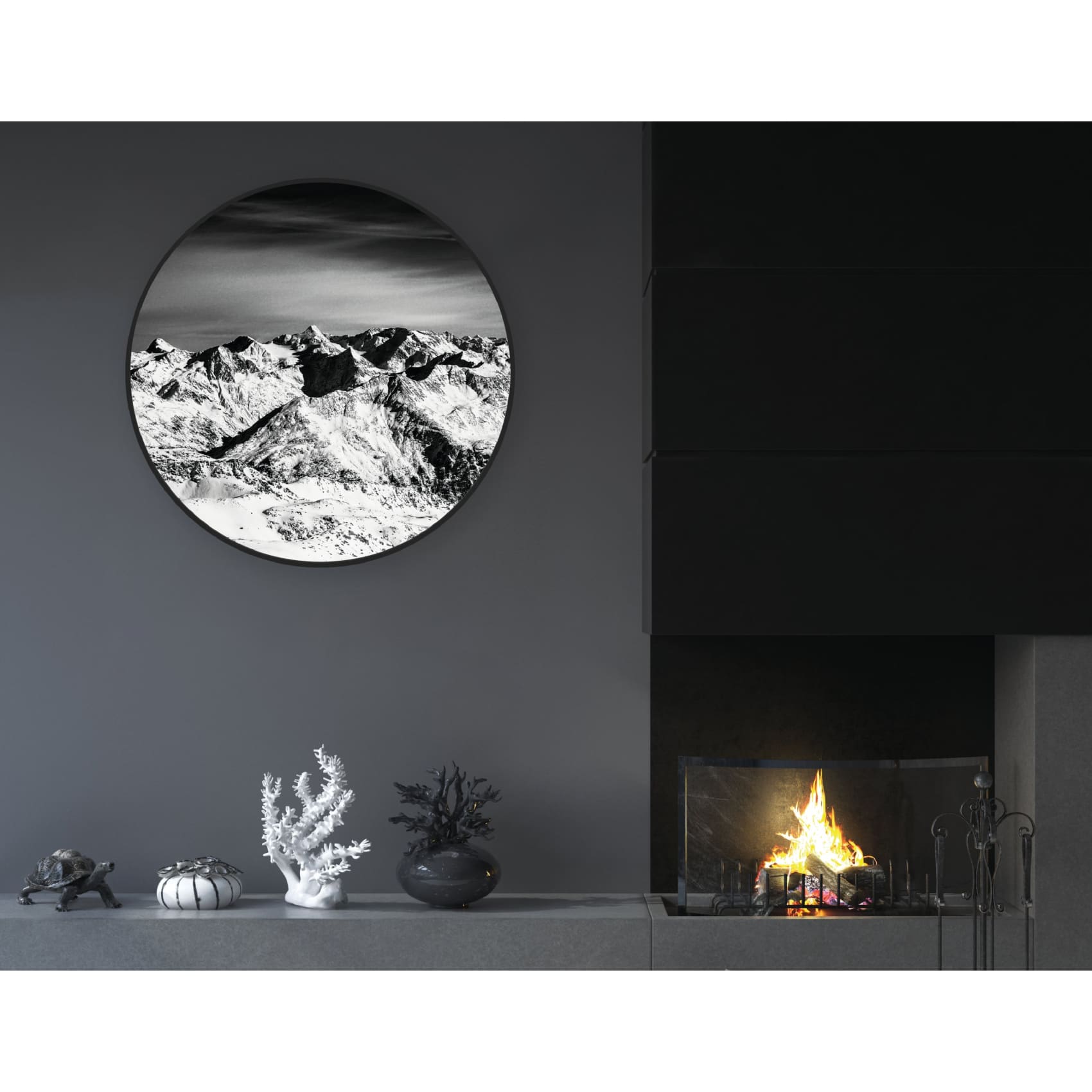 cuadro decorativo, decoración, sala, estudio, habitación, montaña, paisaje
