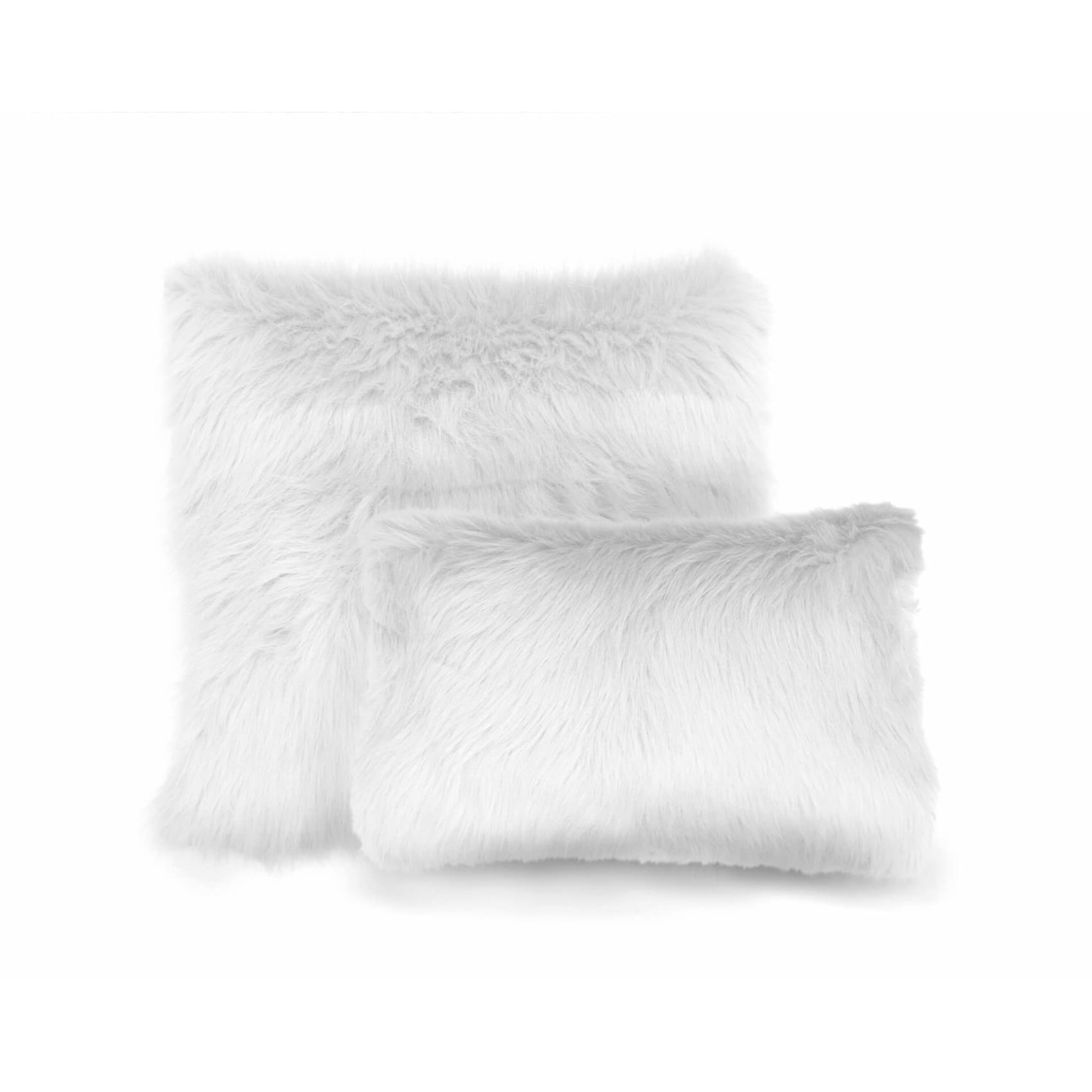 Soft white Mink cushion cover with a textured, cozy fabric, perfect for adding warmth and style to any sofa or room.