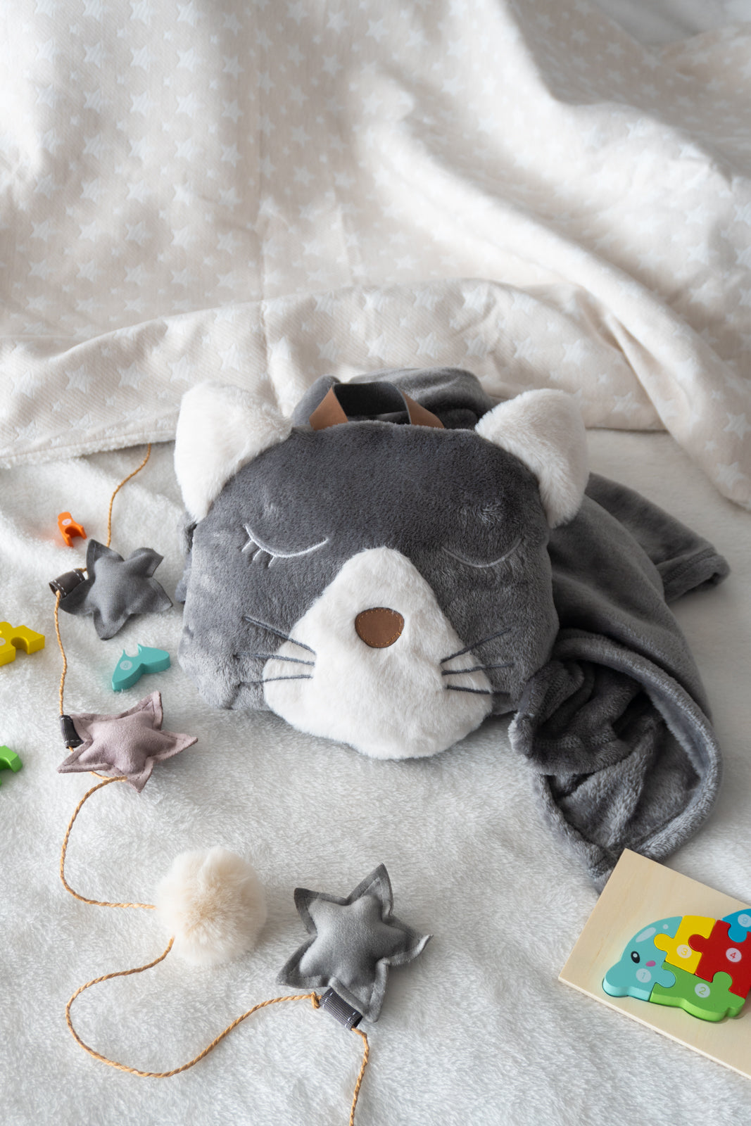 Manta Kids Kitty Gris - Bebés y niños pequeños