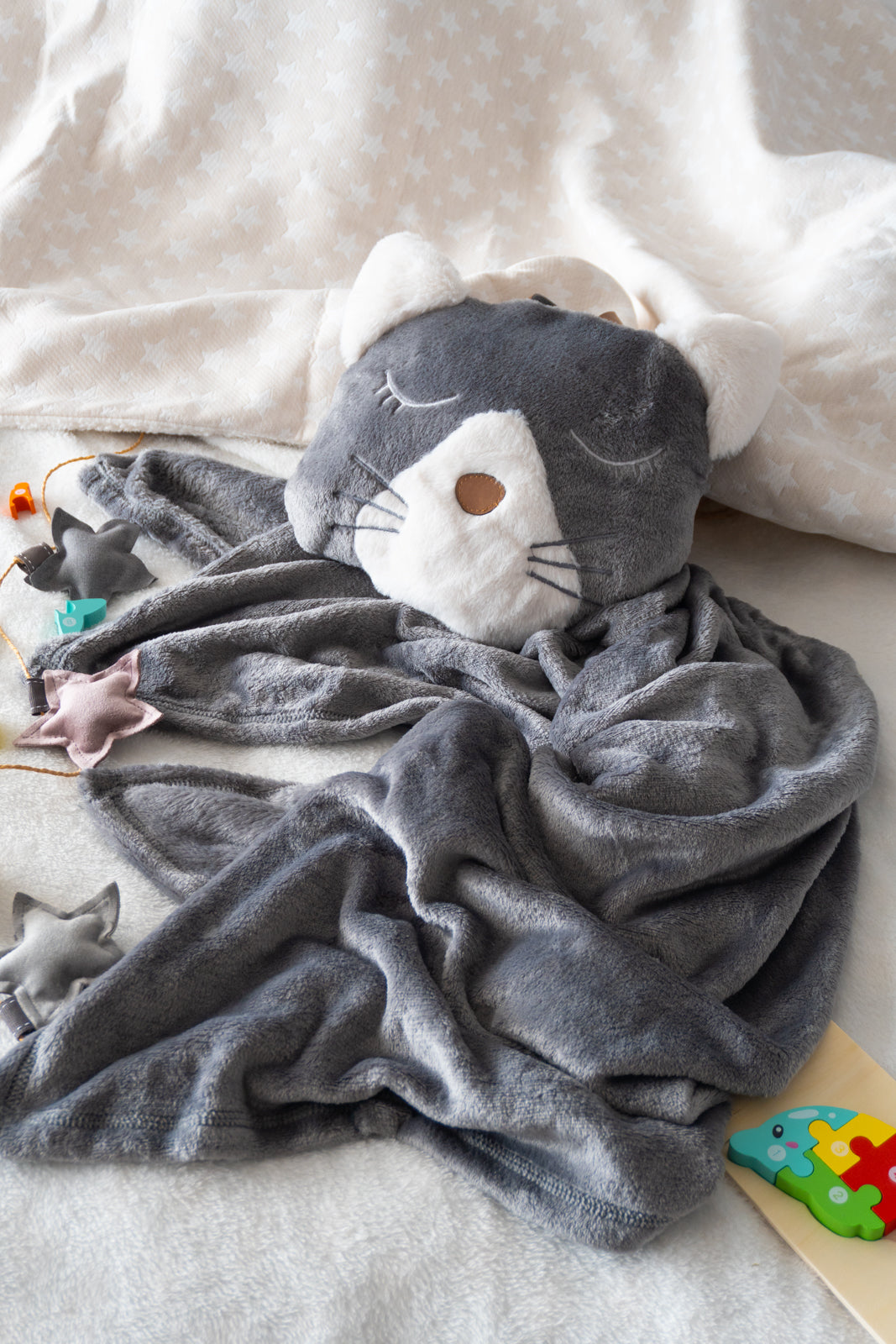 Manta Kids Kitty Gris - Bebés y niños pequeños