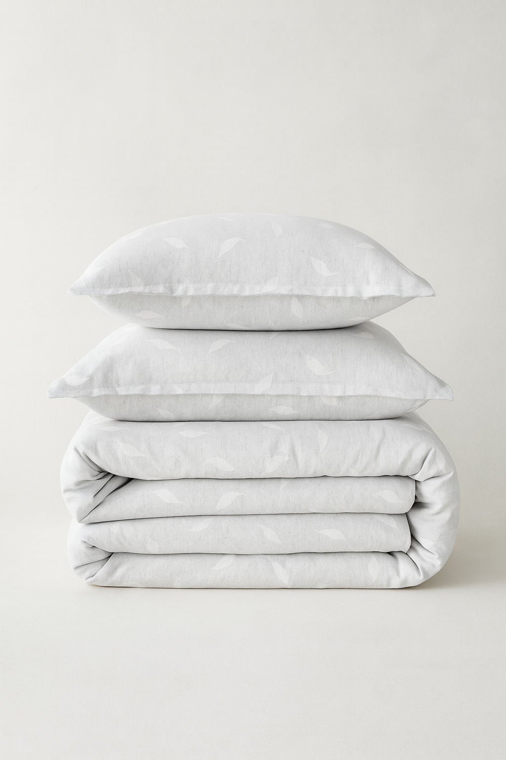 Set Duvet Leave Gris