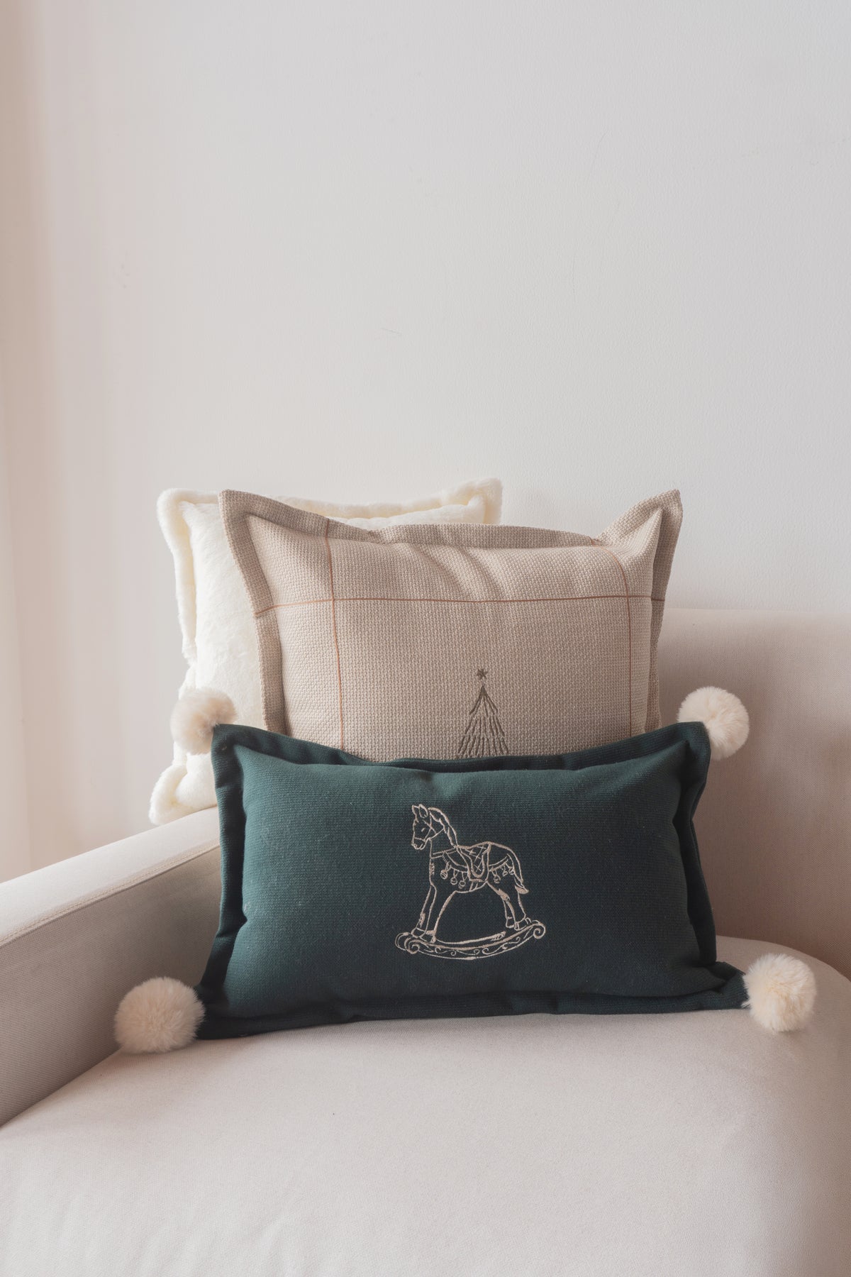 Forro Cojin Navidad Caballo 35x55