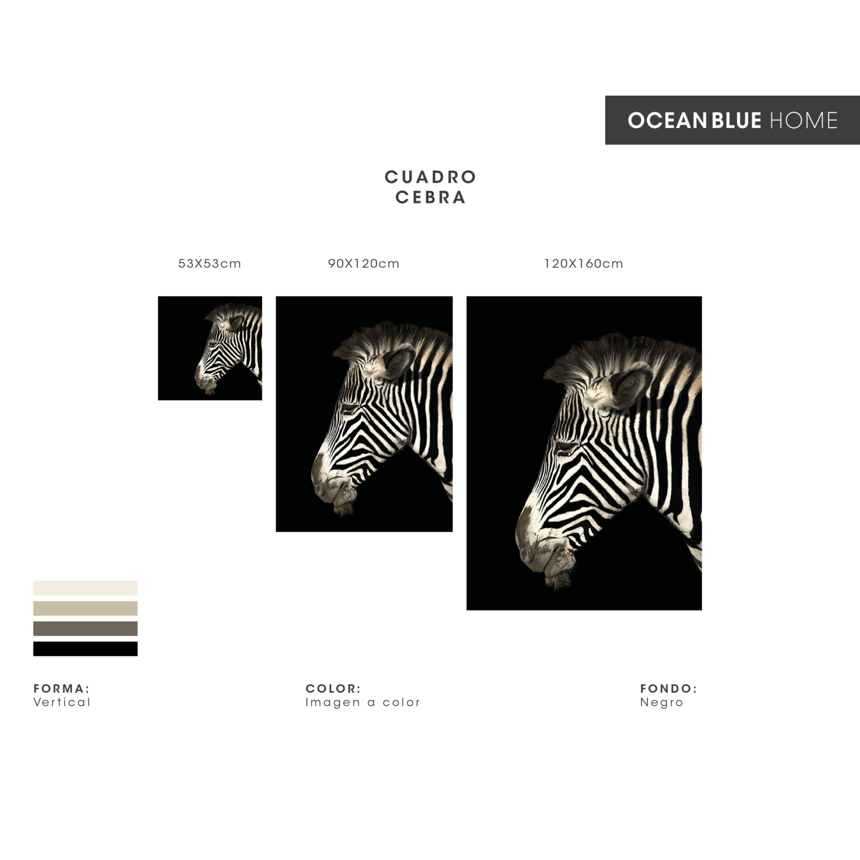 Stunning Cuadro Cebra wall art featuring a vibrant zebra print with sharp, vivid details on high-quality canvas.
