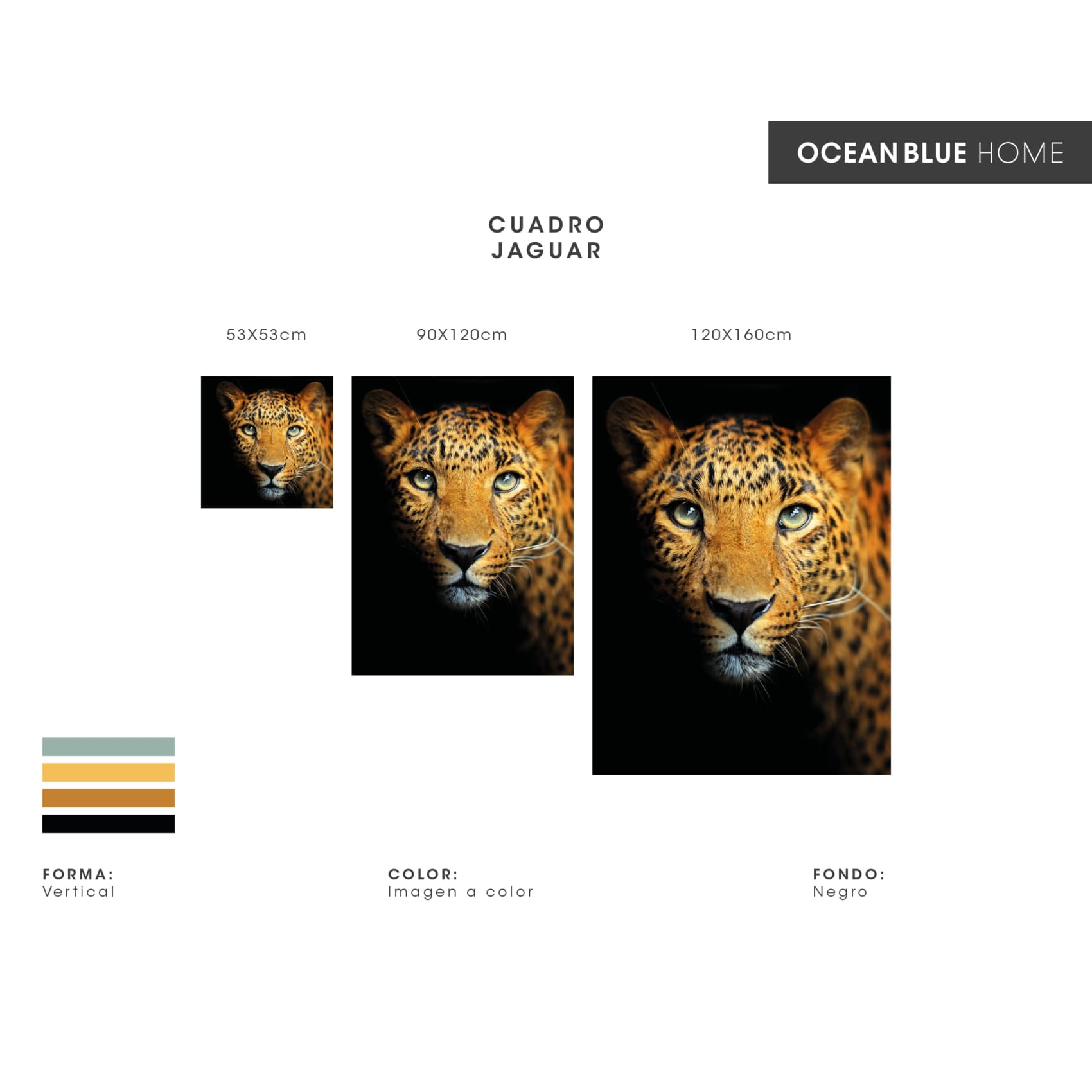 cuadro decorativo, decoración, sala, estudio, habitación, animal, Jaguar