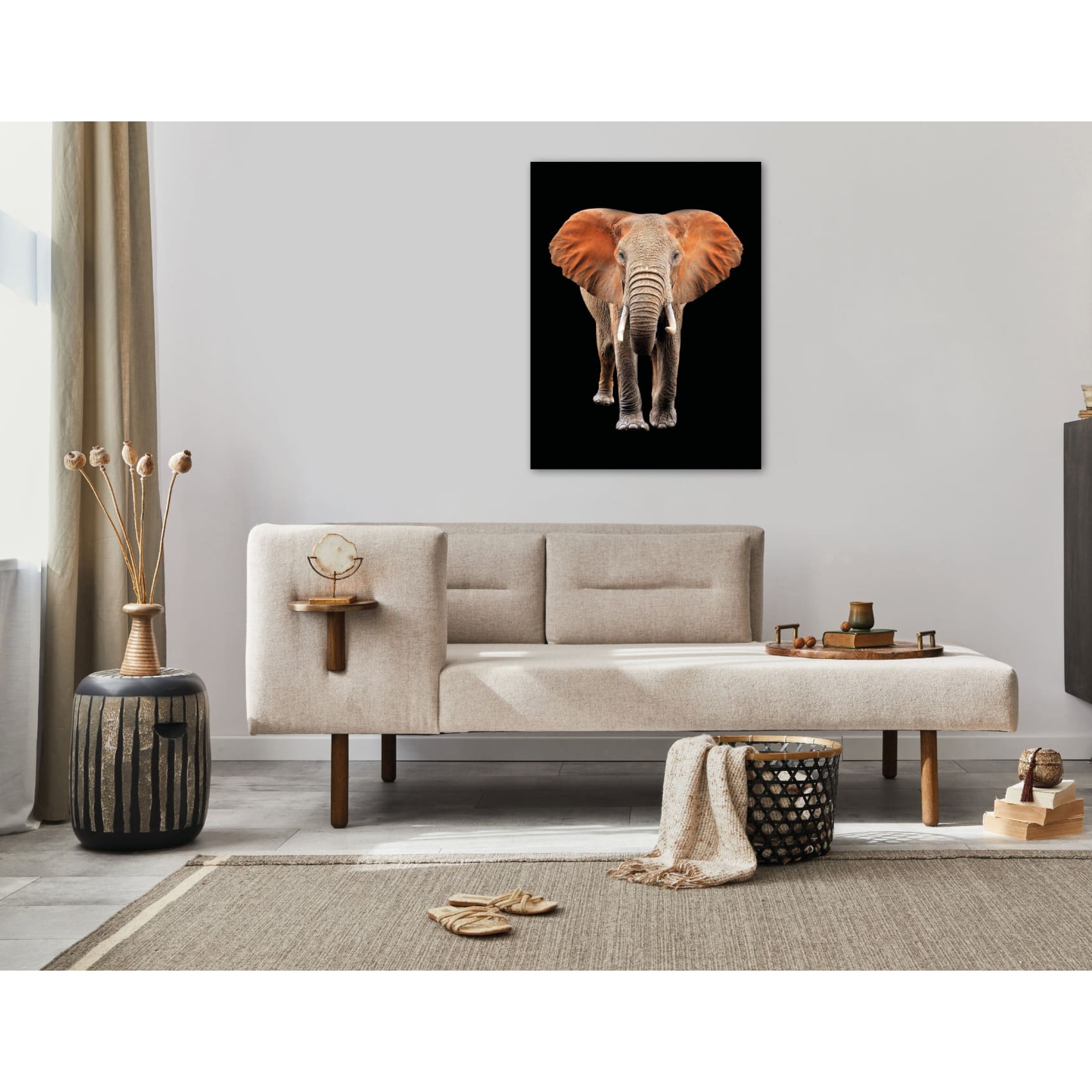 cuadro decorativo, decoración, sala, estudio, habitación, animal, elefante