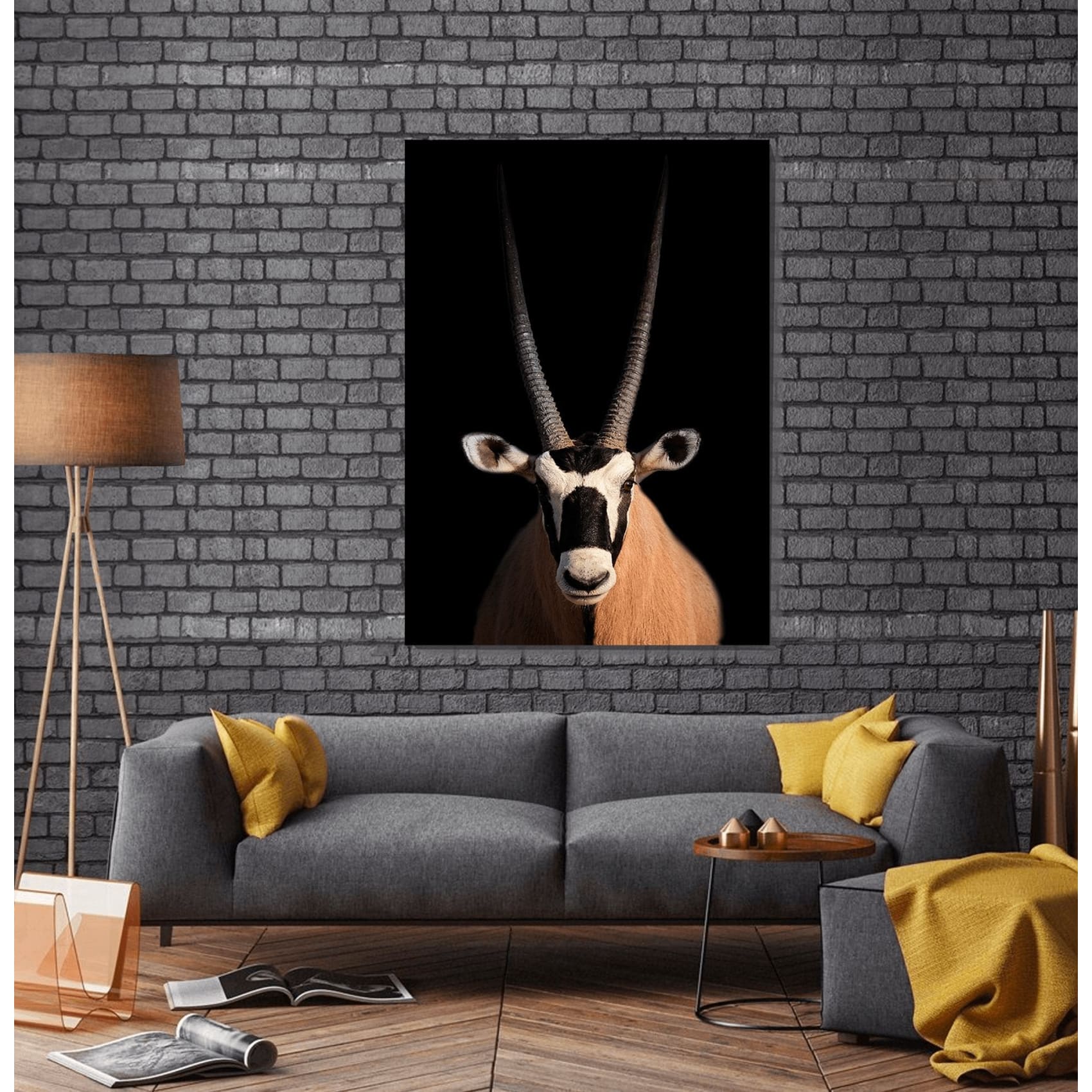 cuadro decorativo, decoración, sala, estudio, habitación, animal, oryx