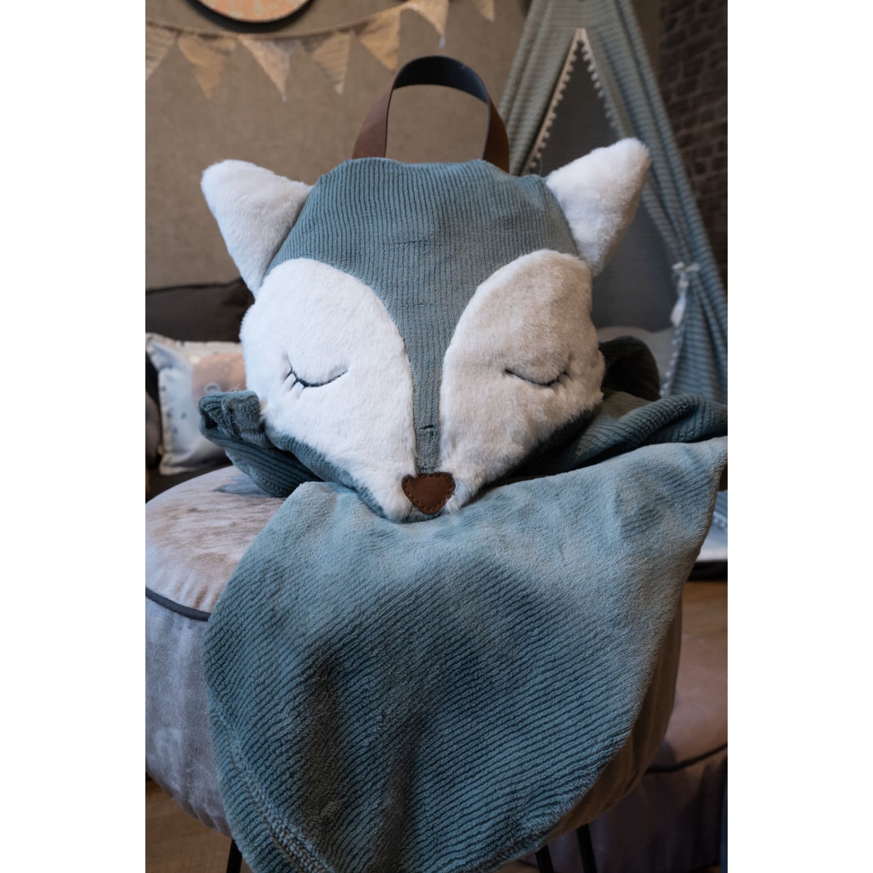 Manta Foxy Alaska Aqua,manta, cobija, abrigo, niños, cama, habitación